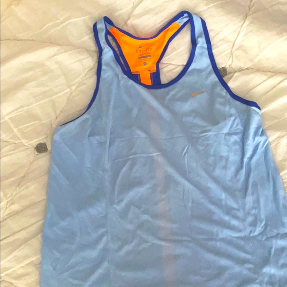Nike running tank top tunic. Large. Light blue.
